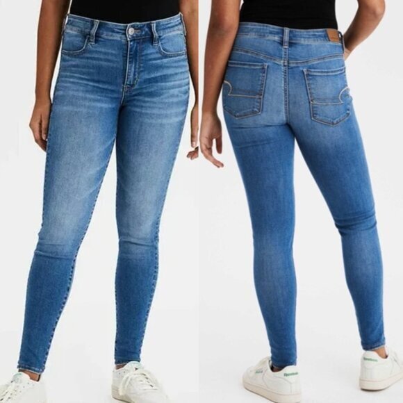AMERICAN EAGLE Ne(x)t Level Stretch Hi-Rise Jegging Medium High Waisted Jeans 12 - Picture 1 of 16